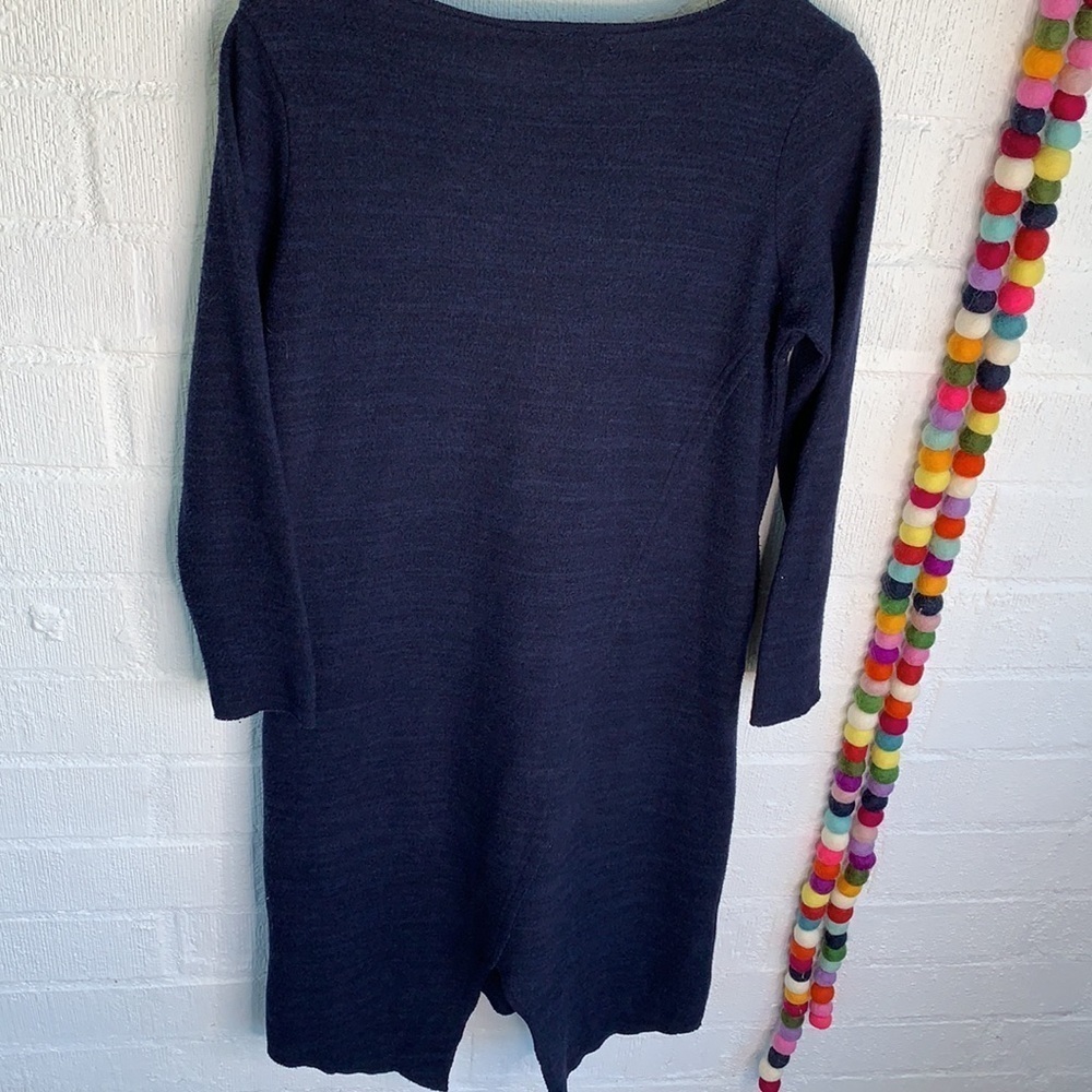 Anthropologie Moth Knit Long Sleeve Slit Asymmetrical Midi Sweater Dress sz XS - Picture 6 of 8